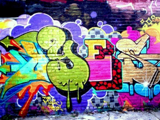 Yes Graffiti wallpaper 320x240