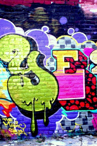 Yes Graffiti wallpaper 320x480