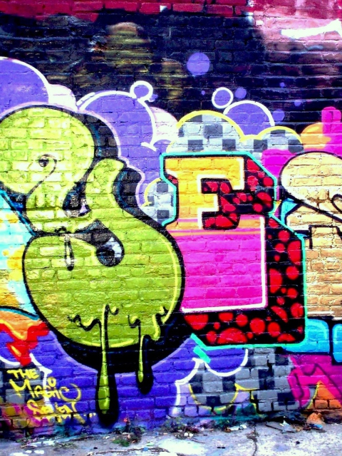 Yes Graffiti wallpaper 480x640
