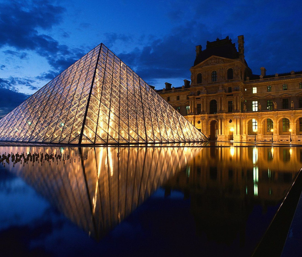 Screenshot №1 pro téma Pyramid at Louvre Museum - Paris 1200x1024