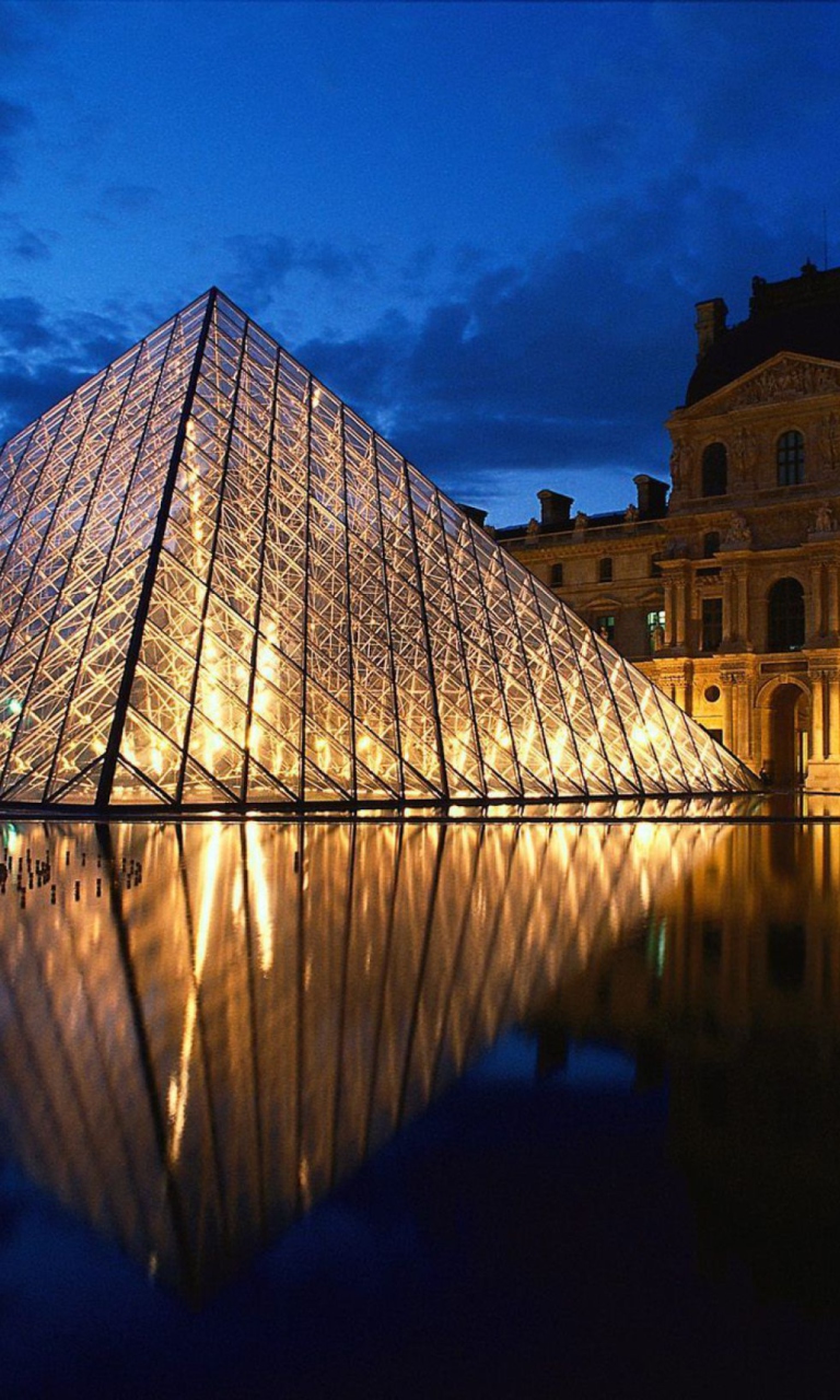 Pyramid at Louvre Museum - Paris wallpaper 768x1280