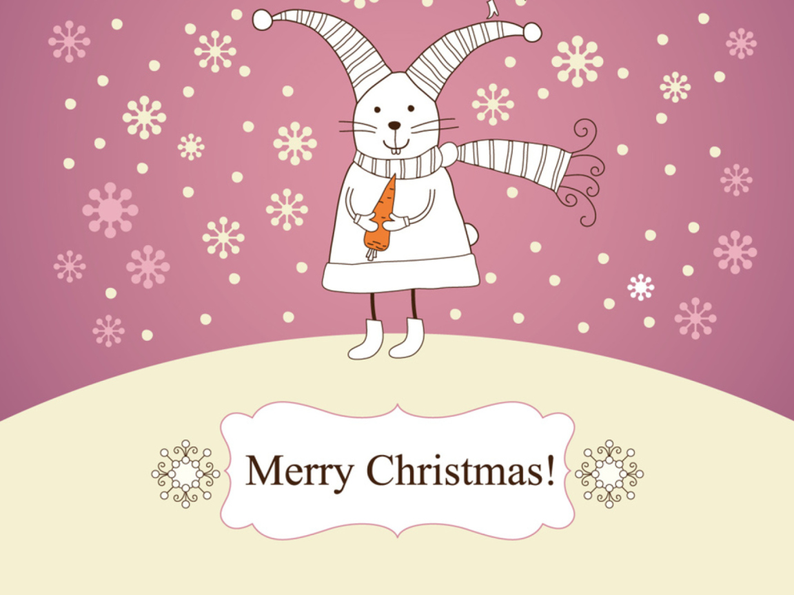Das Merry Christmas Rabbit Wallpaper 1152x864