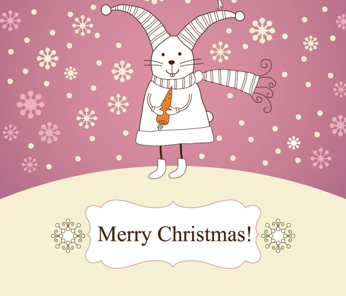 Das Merry Christmas Rabbit Wallpaper 1200x1024