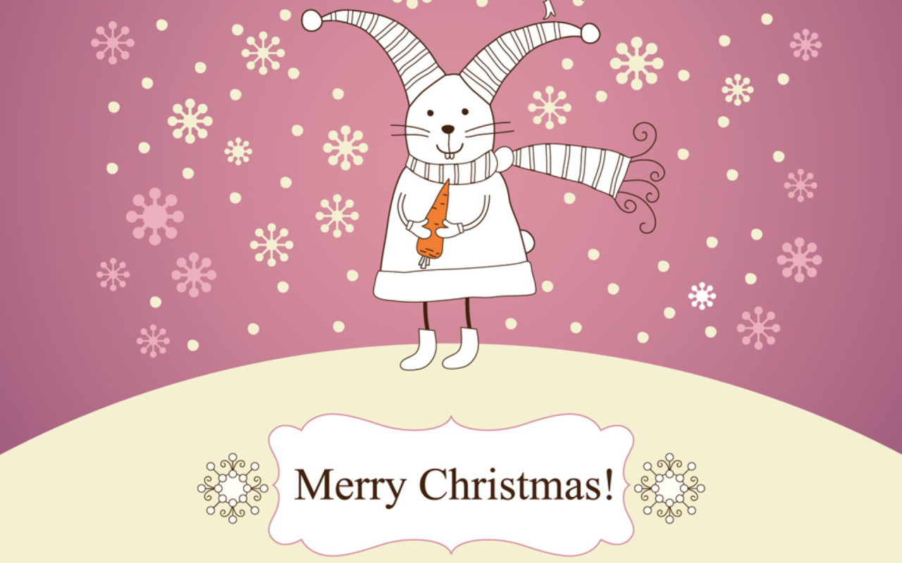 Das Merry Christmas Rabbit Wallpaper 1280x800