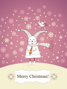 Das Merry Christmas Rabbit Wallpaper 132x176