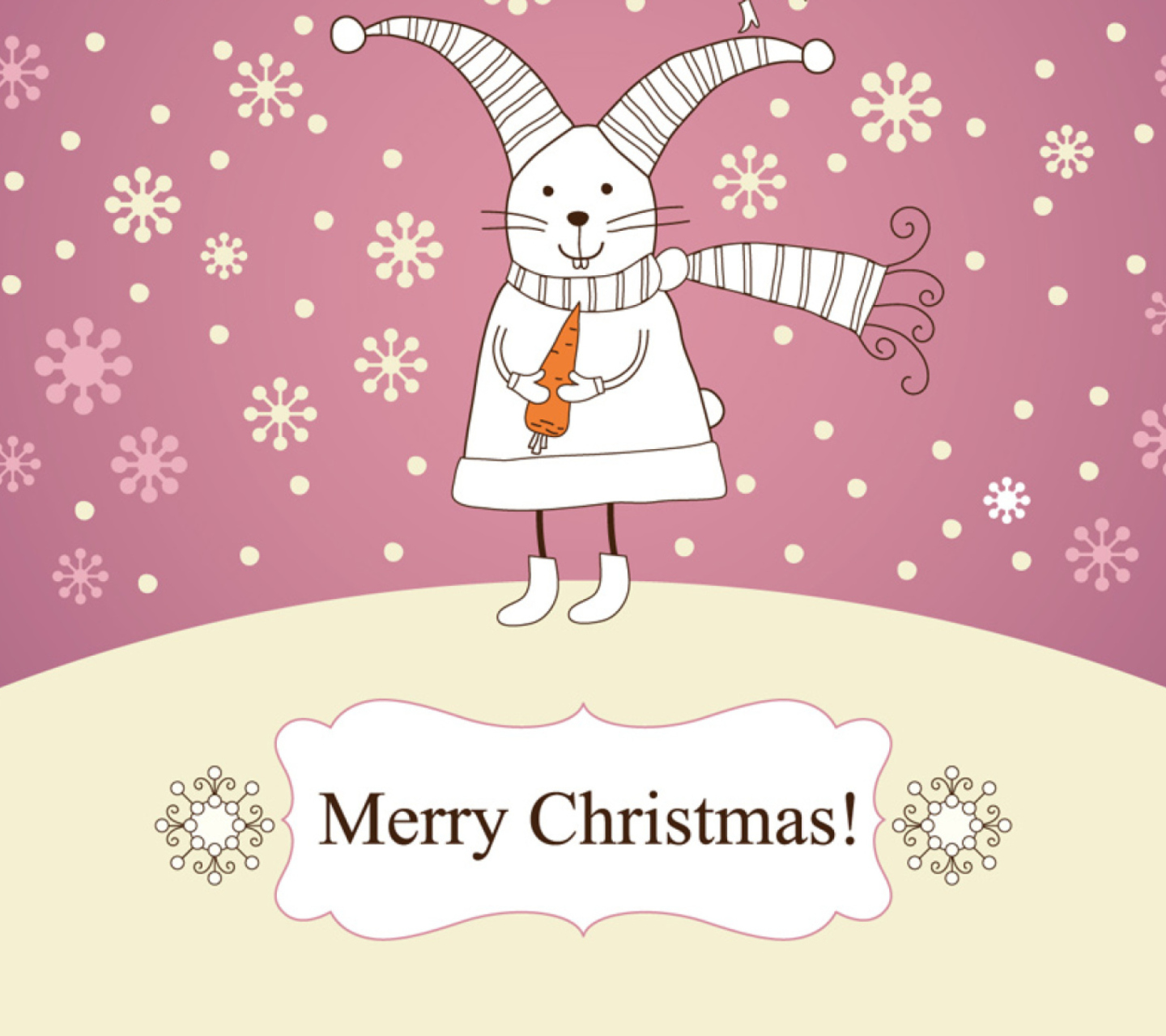 Merry Christmas Rabbit wallpaper 1440x1280