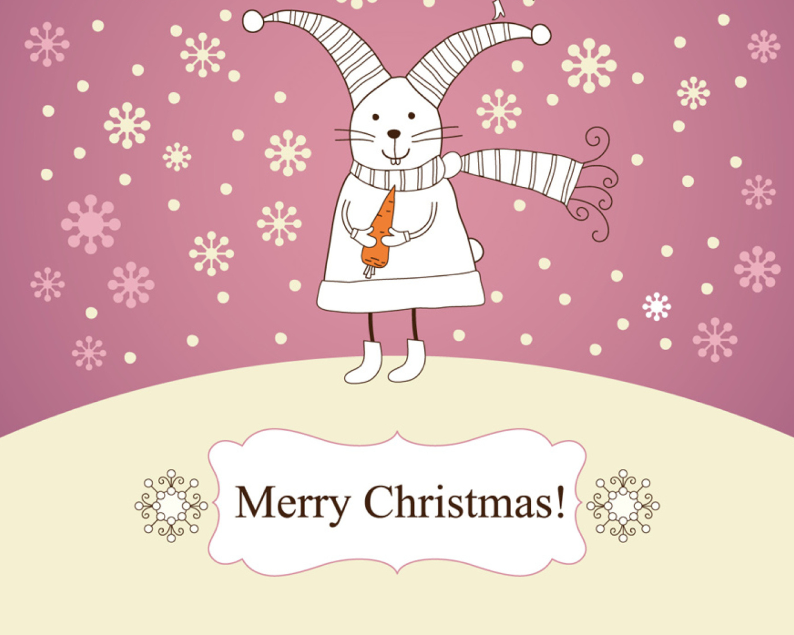 Das Merry Christmas Rabbit Wallpaper 1600x1280