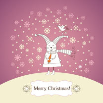 Das Merry Christmas Rabbit Wallpaper 208x208