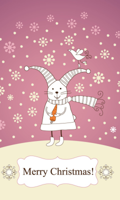 Das Merry Christmas Rabbit Wallpaper 240x400