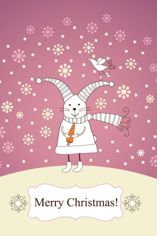 Merry Christmas Rabbit wallpaper 320x480