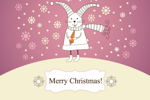 Screenshot №1 pro téma Merry Christmas Rabbit 480x320