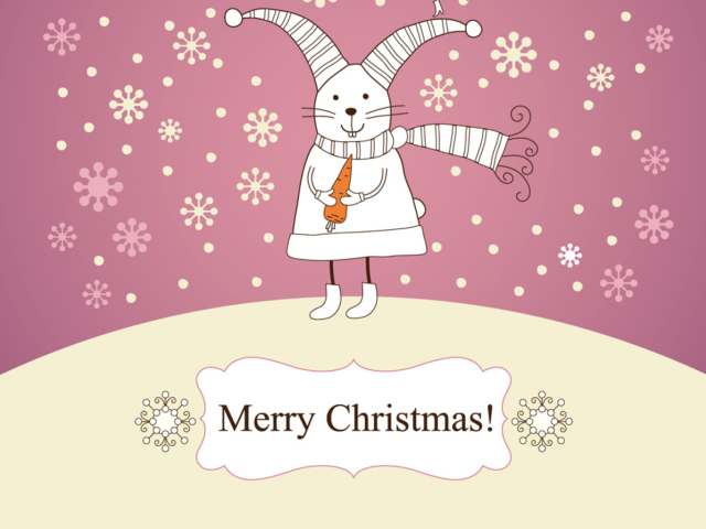 Merry Christmas Rabbit wallpaper 640x480