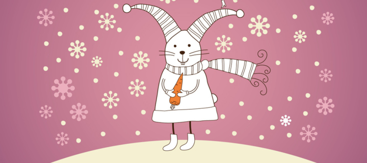 Das Merry Christmas Rabbit Wallpaper 720x320