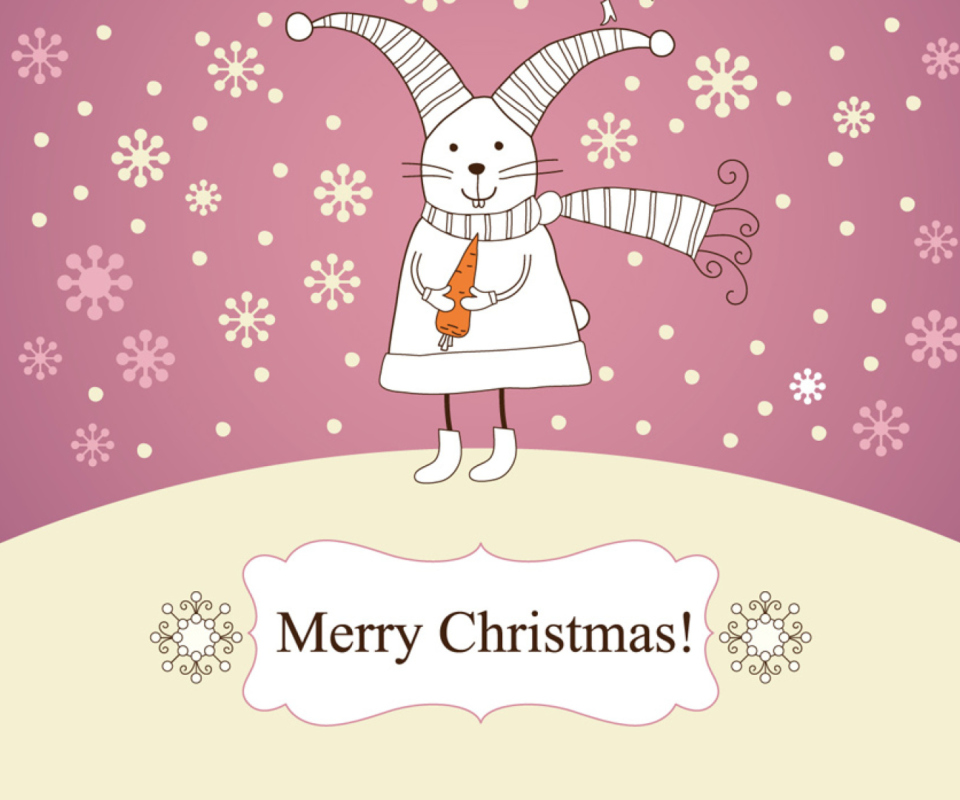 Das Merry Christmas Rabbit Wallpaper 960x800