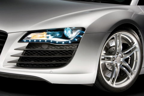 Audi R8 LED Headlights Lamp wallpaper 480x320