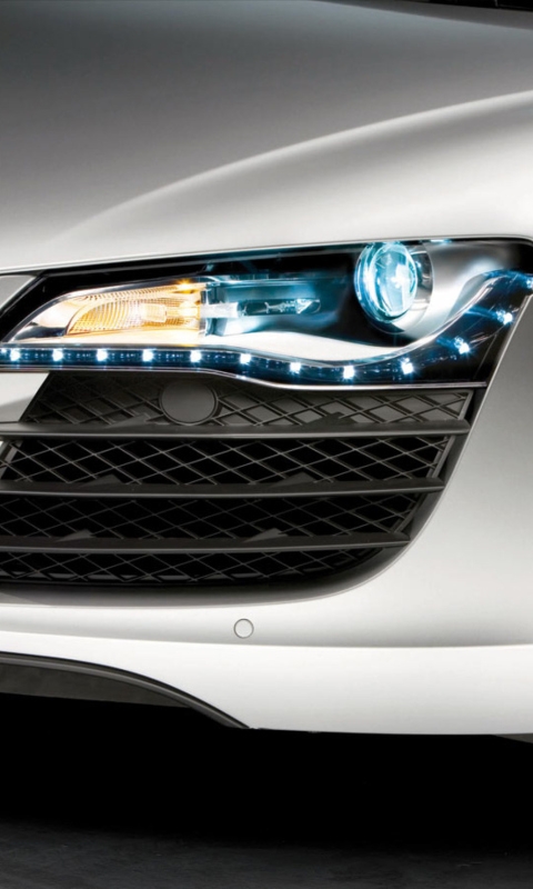 Das Audi R8 LED Headlights Lamp Wallpaper 480x800