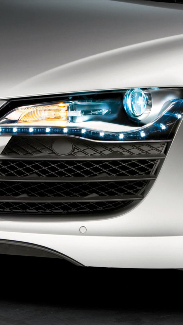 Das Audi R8 LED Headlights Lamp Wallpaper 640x1136