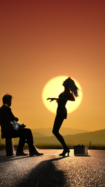 Silhouettes At Sunset wallpaper 360x640