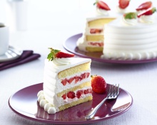 Sfondi Fresh Strawberry Cake 220x176