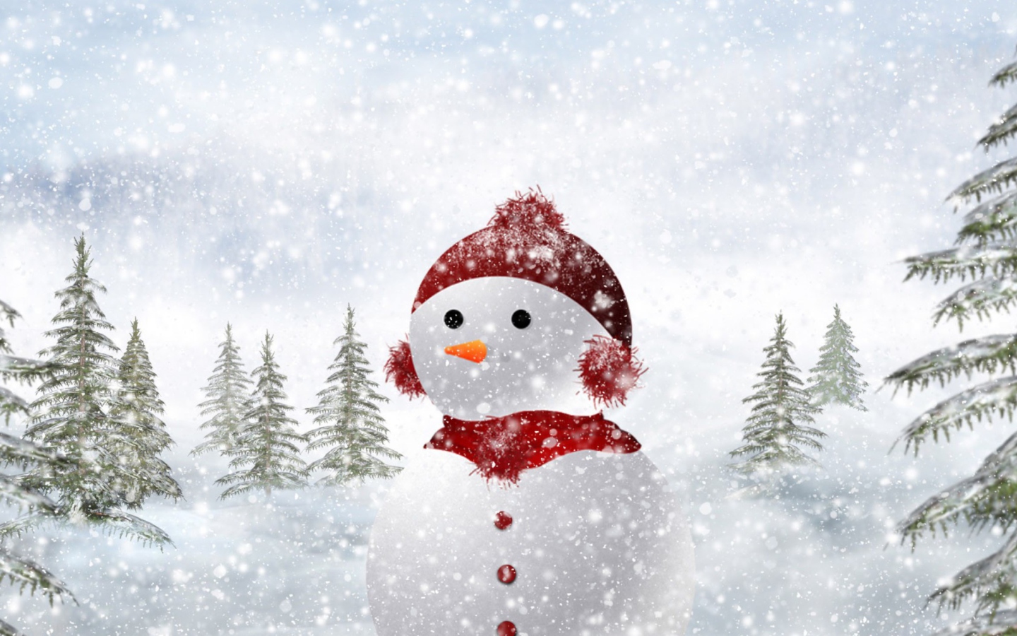 Screenshot №1 pro téma Snowman In Snow 1440x900