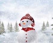 Screenshot №1 pro téma Snowman In Snow 176x144