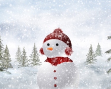Snowman In Snow wallpaper 220x176