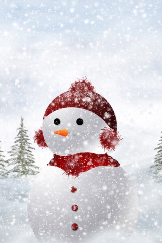 Fondo de pantalla Snowman In Snow 320x480