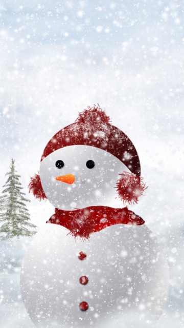 Snowman In Snow wallpaper 360x640