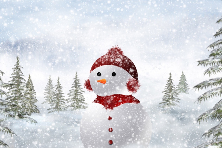 Das Snowman In Snow Wallpaper