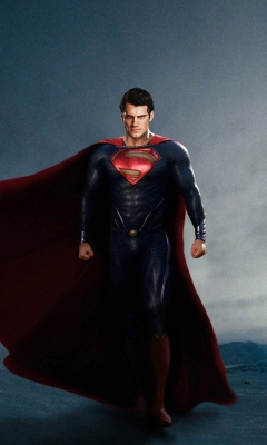 Das Superman In Man Of Steel Wallpaper 240x400