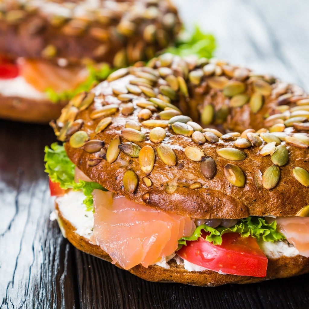 Bagel with Salmon wallpaper 1024x1024