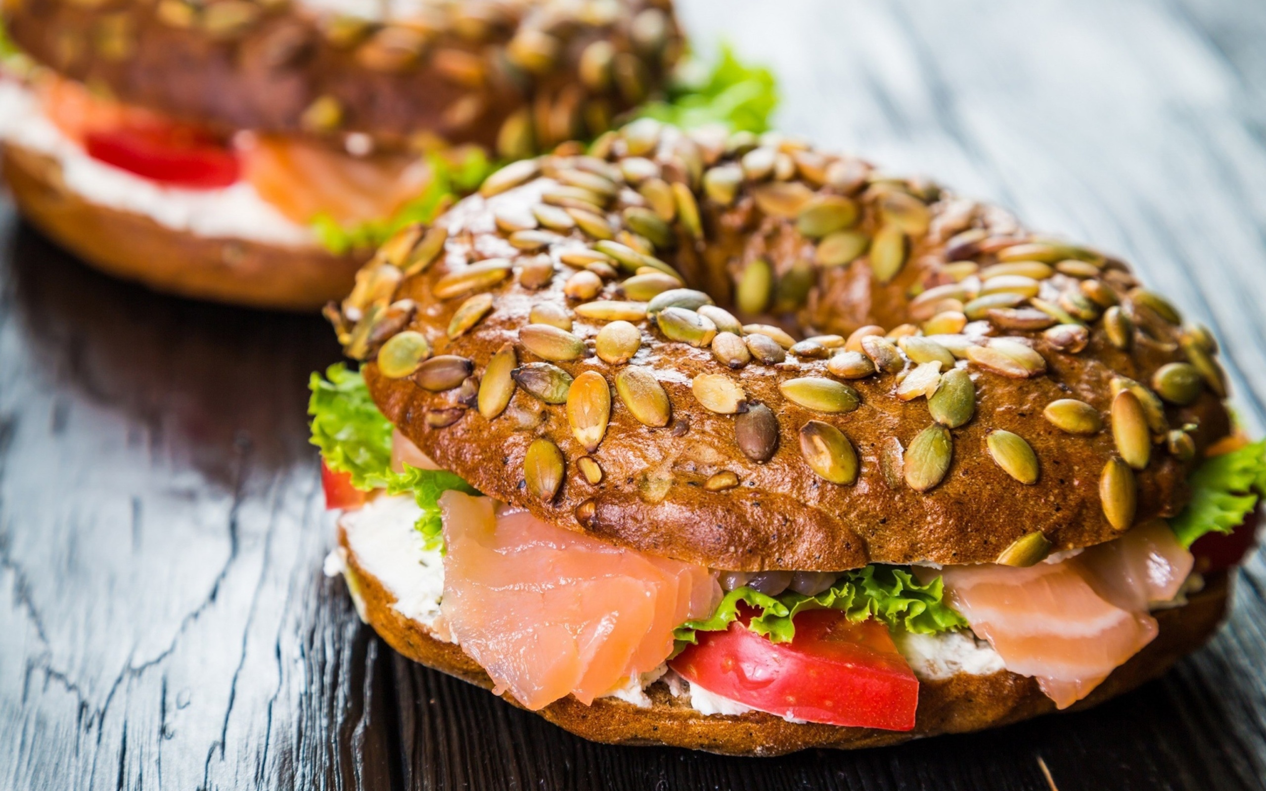 Bagel with Salmon wallpaper 2560x1600
