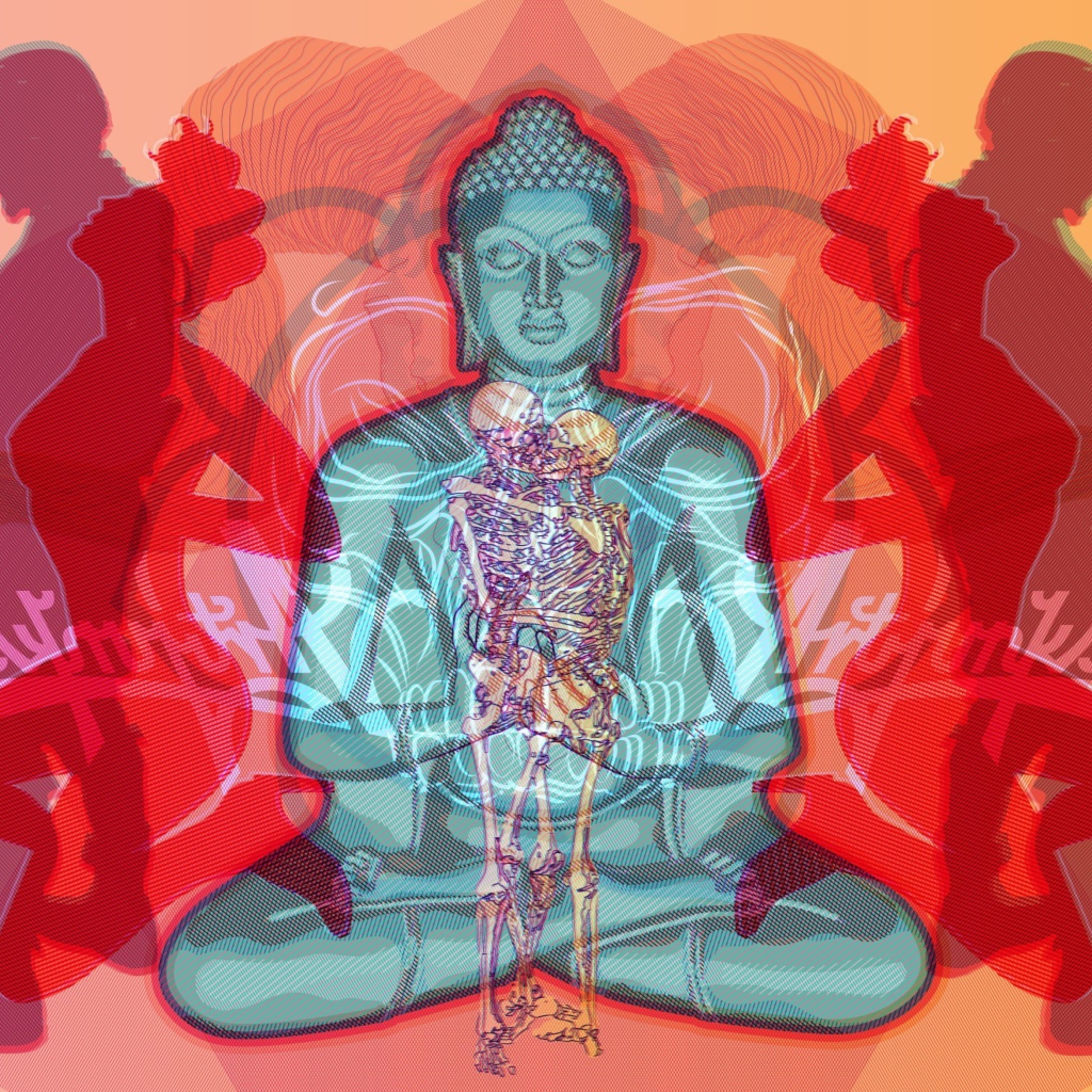Обои Buddha Creative Illustration 1024x1024