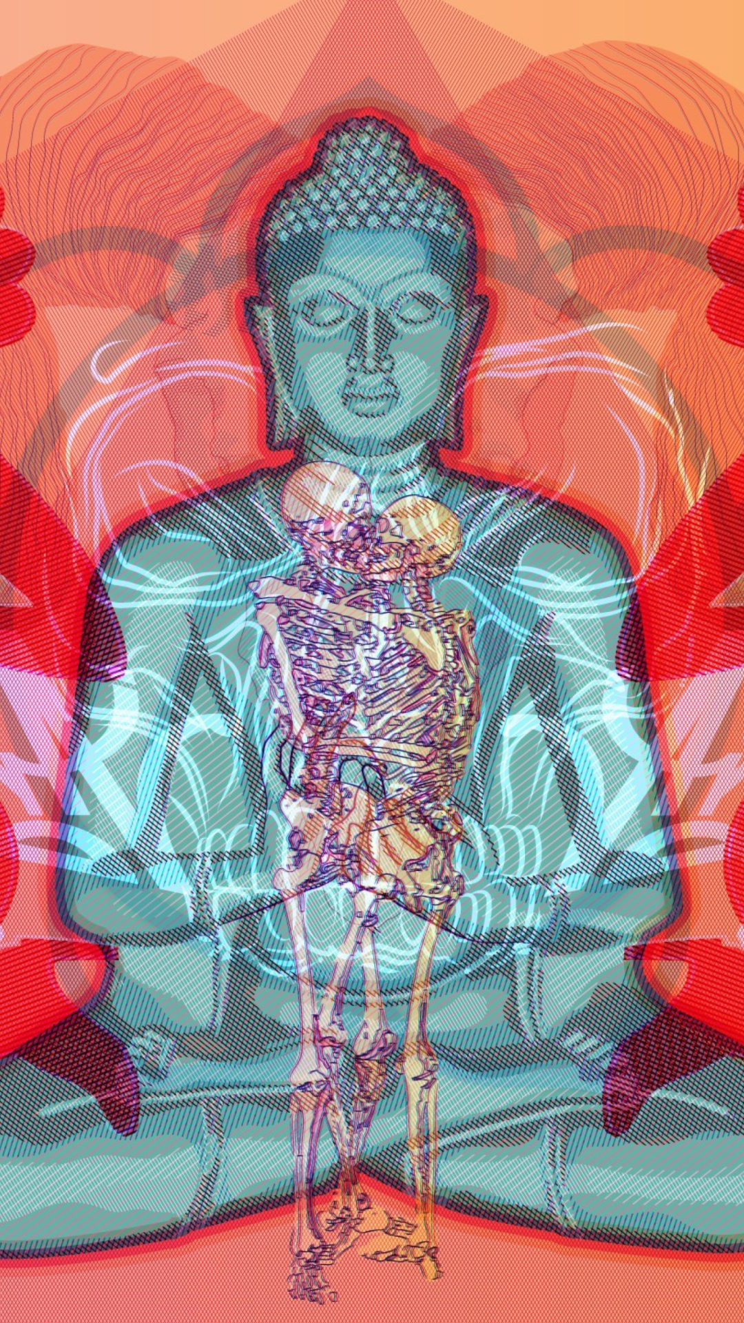 Обои Buddha Creative Illustration 1080x1920