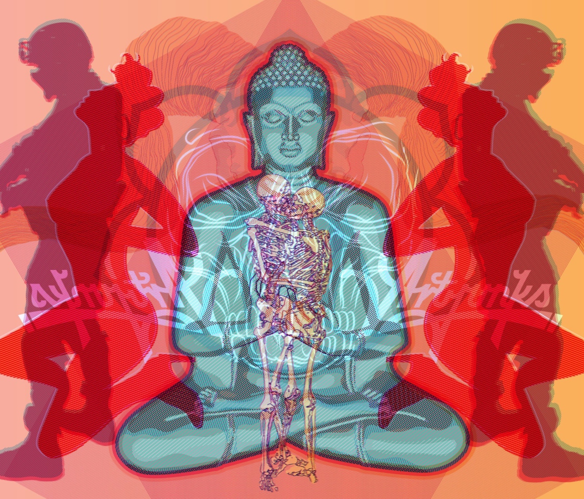 Das Buddha Creative Illustration Wallpaper 1200x1024