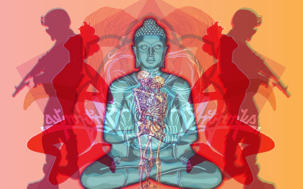 Das Buddha Creative Illustration Wallpaper 1280x800