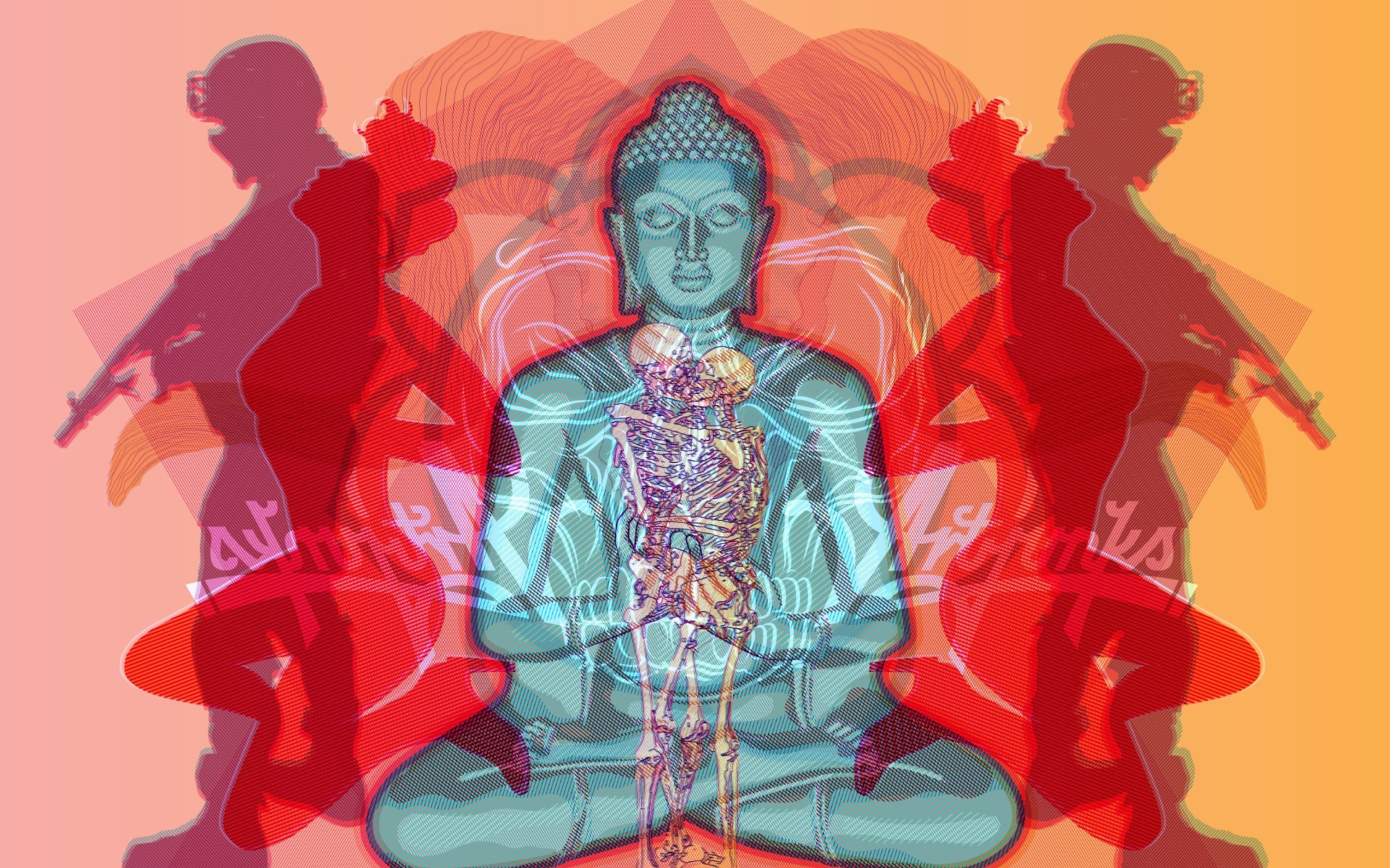 Fondo de pantalla Buddha Creative Illustration 1920x1200