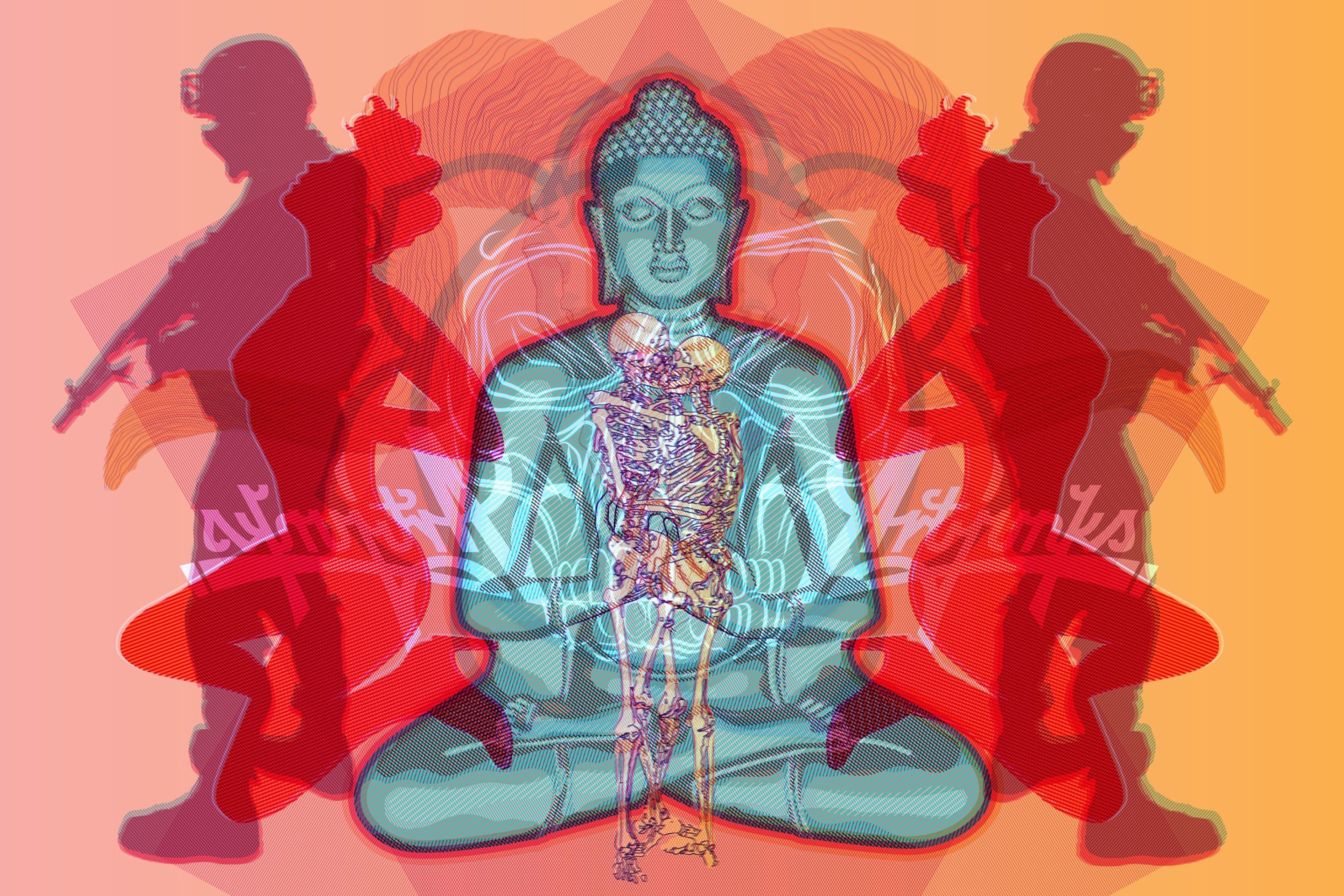 Fondo de pantalla Buddha Creative Illustration 2880x1920