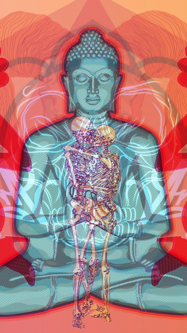 Buddha Creative Illustration wallpaper 640x1136