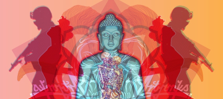 Buddha Creative Illustration wallpaper 720x320