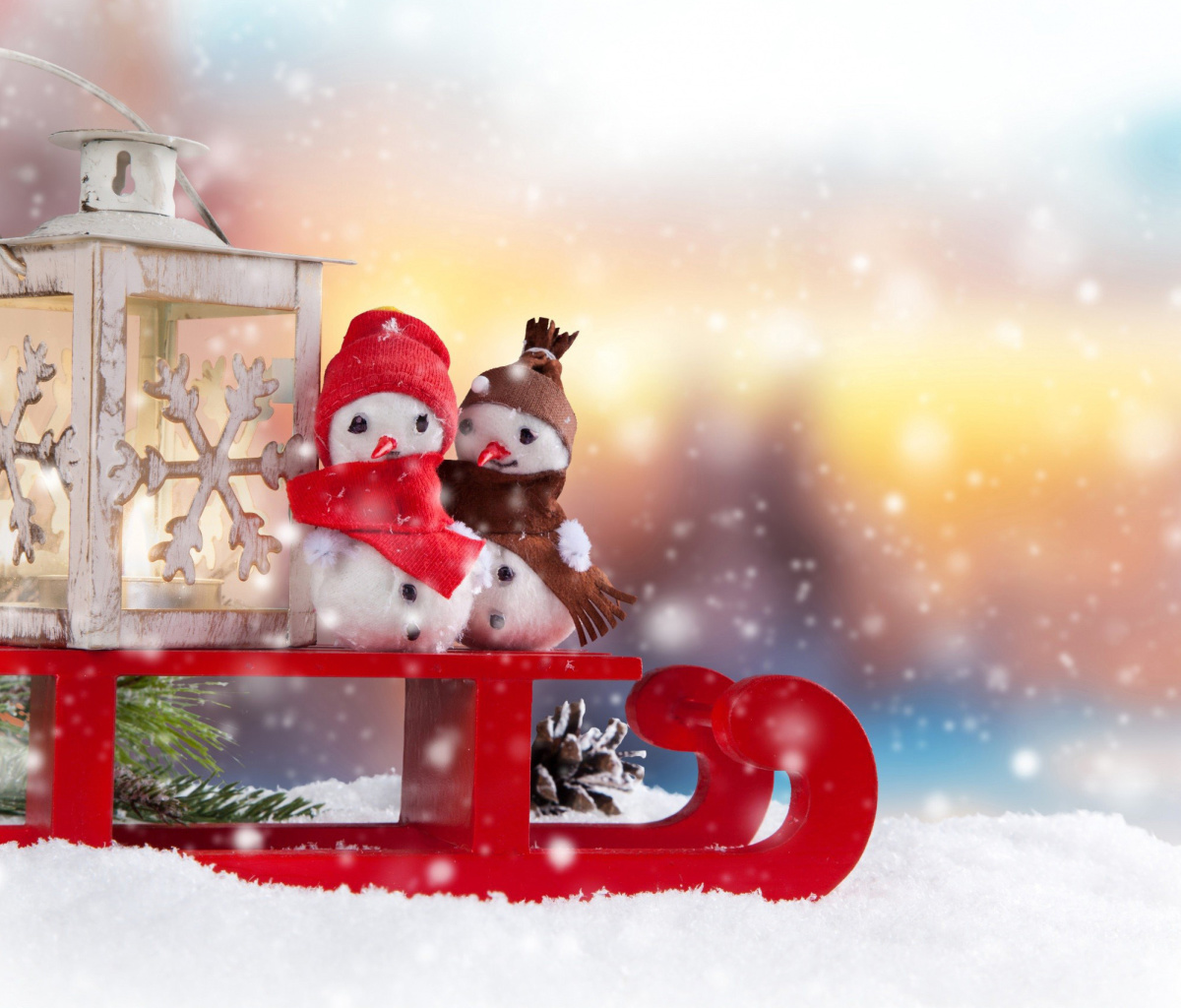 Обои Snowman Christmas Figurines Decoration 1200x1024
