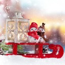 Das Snowman Christmas Figurines Decoration Wallpaper 128x128