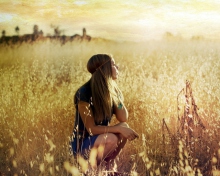 Blonde Girl In Summer Field screenshot #1 220x176