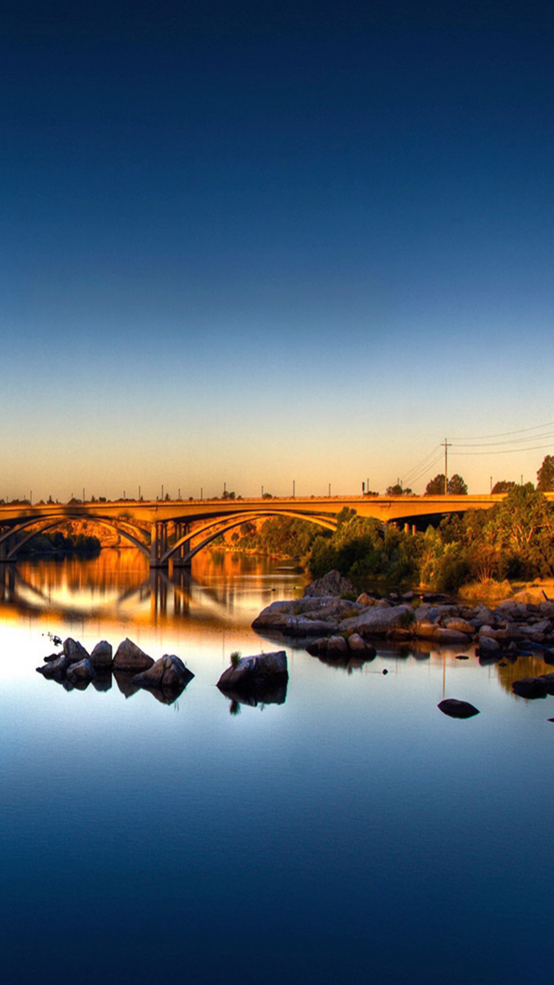 Das River With Bridge Wallpaper 1080x1920