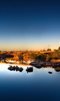 River With Bridge screenshot #1 240x400