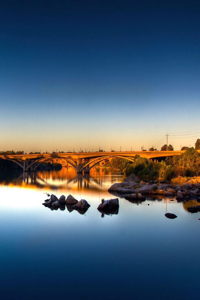 River With Bridge screenshot #1 640x960