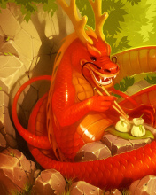 Dragon illustration wallpaper 176x220