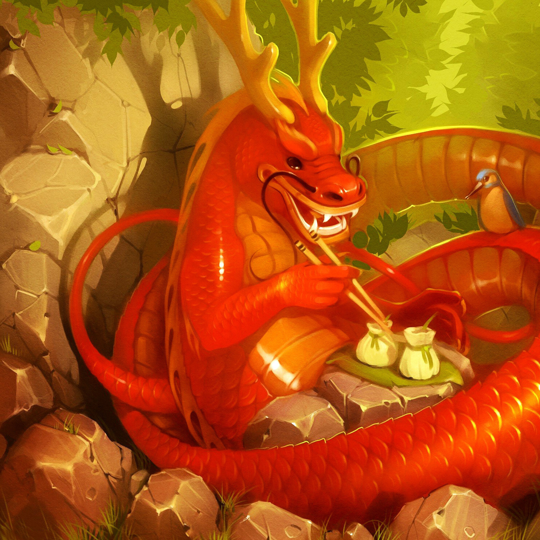 Sfondi Dragon illustration 2048x2048