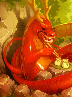 Dragon illustration wallpaper 240x320