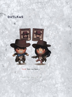 Das Love Is Outlaws Wallpaper 240x320